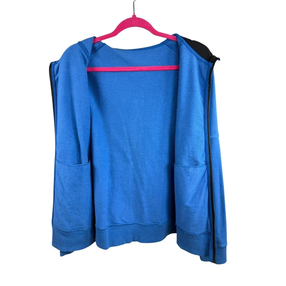 Lululemon Hoodie Mens Medium Blue Full Zip Hooded Hybrid Athletic Pockets‎ Gym